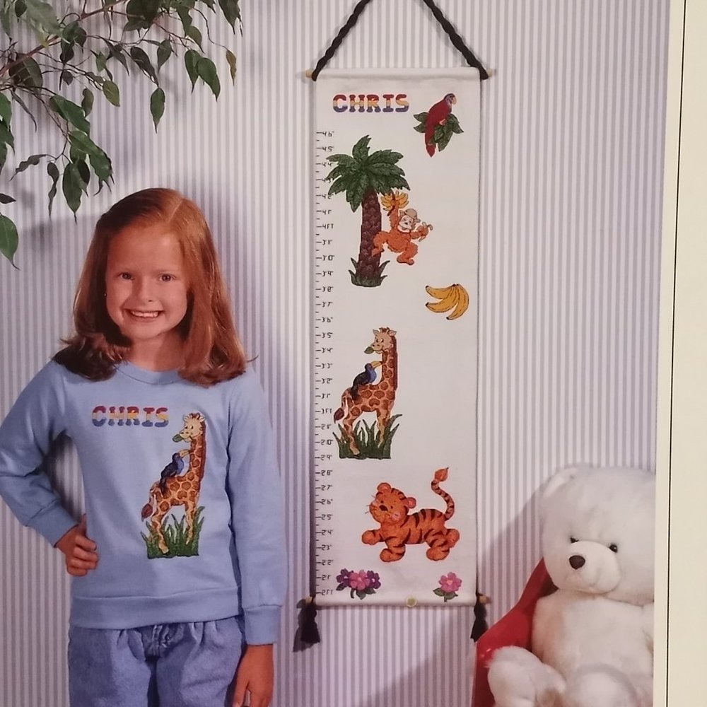 Jungle Pals Grow Chart Cross Stitch Leaflet Book Color Charts 30502 Giraffe